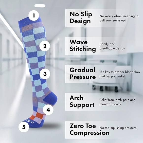 NURSE YARD unisex Compression Socks for Nurses Medical Staff - Picture 4 of 13